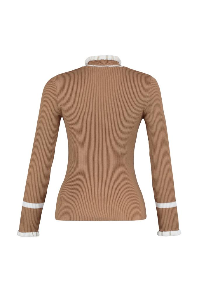 Женский свитер в элегантном стиле, трикотаж с цветными блоками, свитер