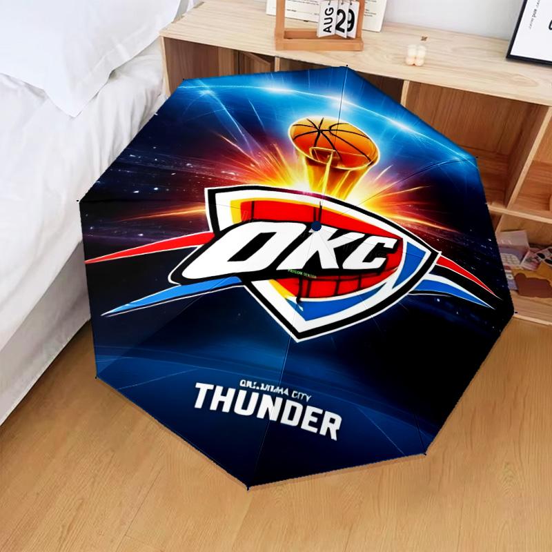 Thunder OKC Basketball Umbrella Folding umbrella, automatic umbrella 8-Frame for Travel, camping Use Gift for Halloween Christmas
