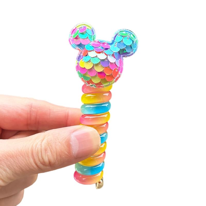 1 шт., новая красивая вышитая бабочка, эластичная спиральная веревка для волос, веревка, хвостик, резинка для волос, головной убор для детей