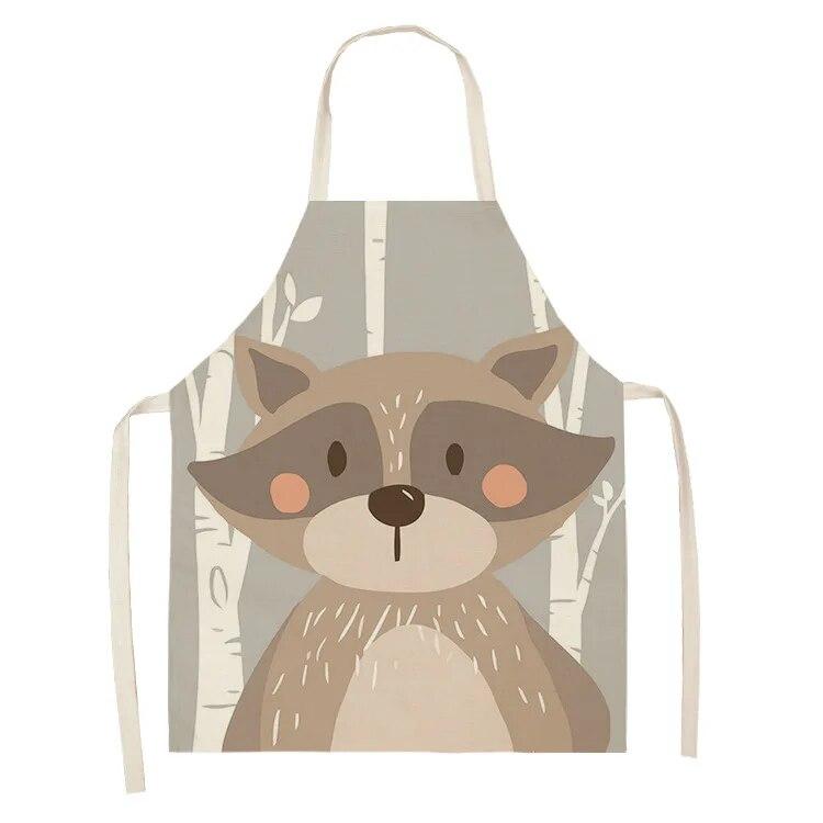 Фартук шеф-повара для приготовления выпечки, фартук с рисунком лисы и животным, аксессуары для приготовления пищи, мужской и женский фартук, фартук для чистки