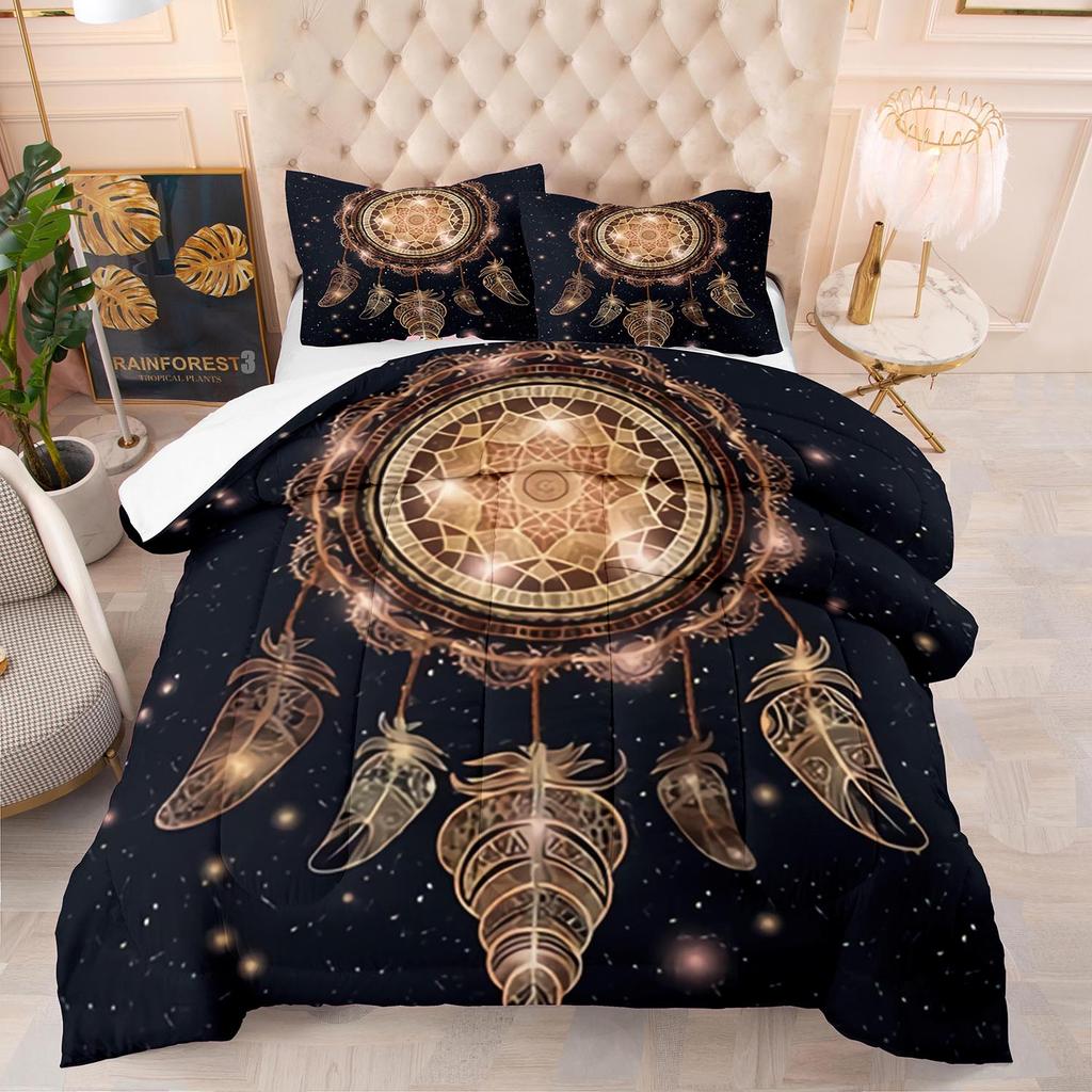 Комплект постельного белья Ловец снов Роскошное мягкое постельное белье для детей и взрослых 3D-печать Домашний декор Односпальный Двуспальный Полуторный Богема Комплект пододеяльника