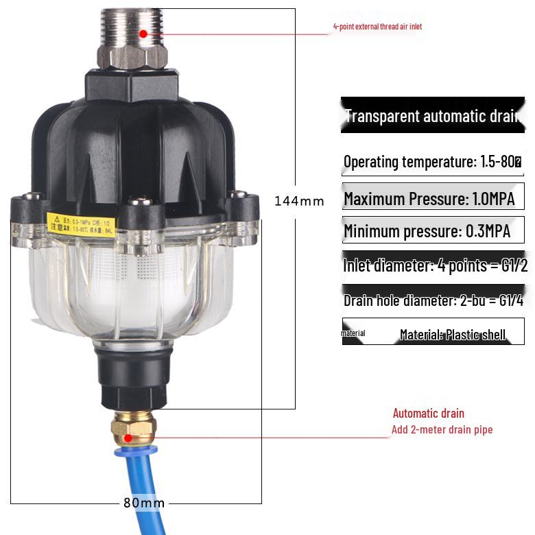Automatic Drain Valve for Air Compressor with Cold Dryer and Water Filter