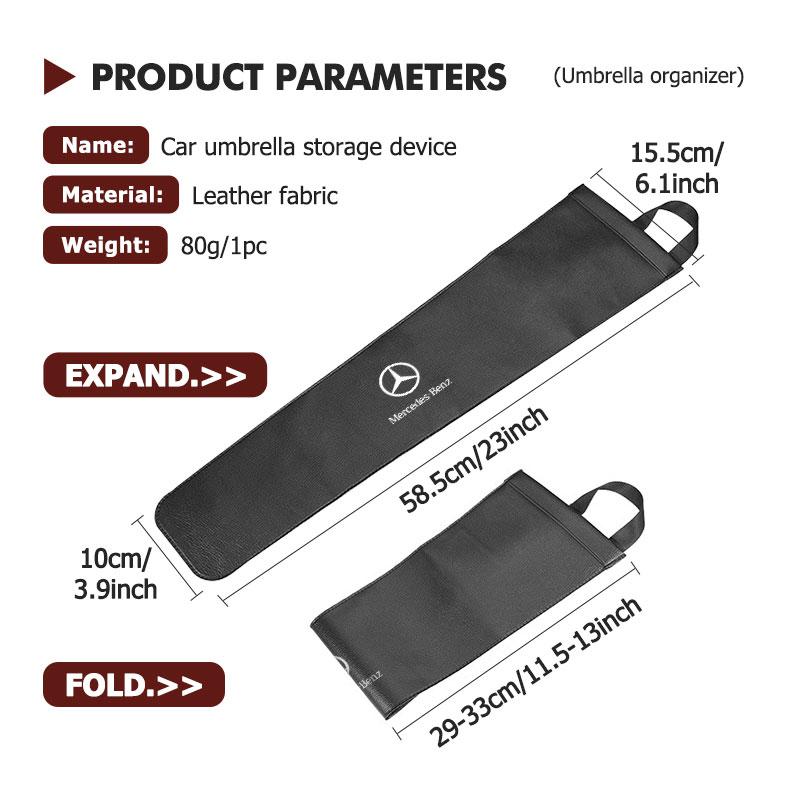 Waterproof Car Umbrella Bag Back Seat Hanging Organizer Holder For Mercedes Benz AMG A C E S G Class W201 W210 W108 W204 W205 CA0