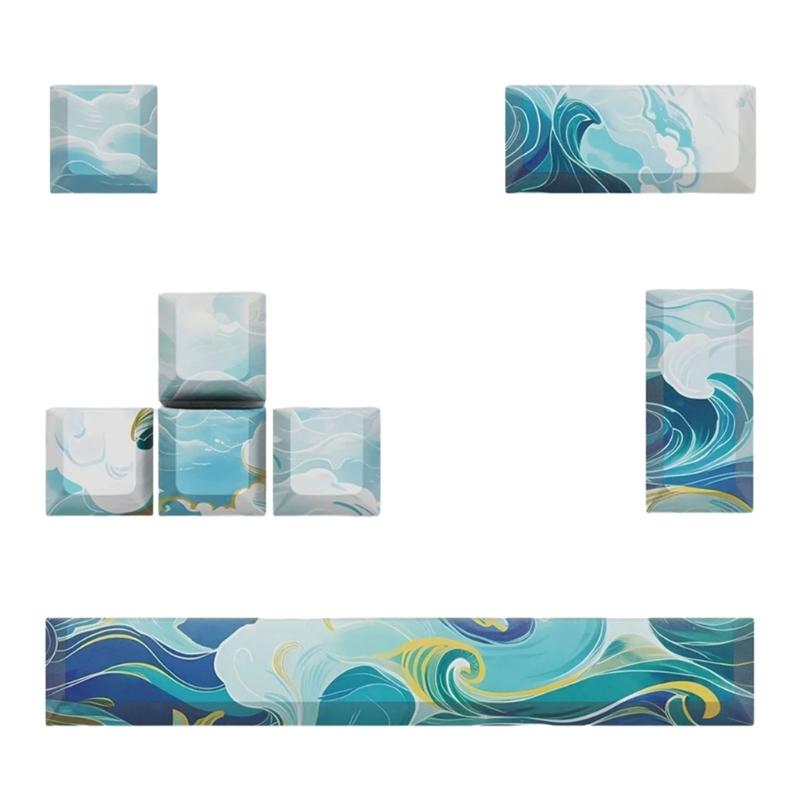 8 шт. DIY Персонализированные Колпачки для Клавиш 5-сторонняя Сублимация Красителя 6.25u Пробел Оригинальный Профиль для Игровых Механических Клавиатур