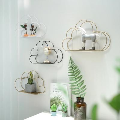 Nordic Metal Cloud Iron Storage Rack Shelf Wall Hanging Decor Grids Cloud Storage Holder Shelfs Bedroom Home Decoration Gift