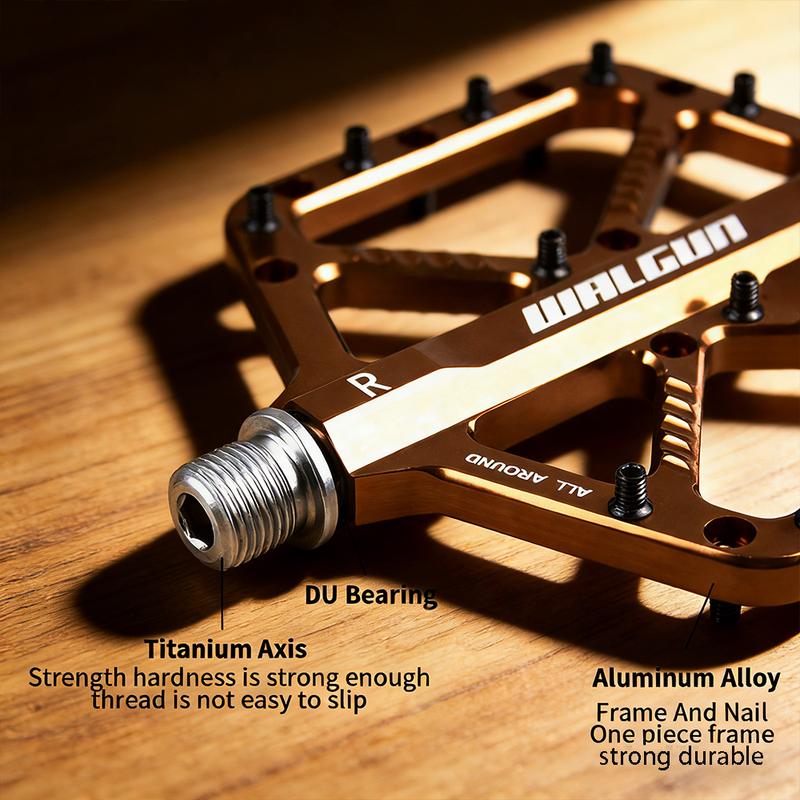 WALGUN Mtb Bicycle Pedals CNC Titanium Alloy Axis Road MTB Bike Pedals DU Bearings Non-slip 110*105mm Single 181g Cycling Parts