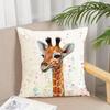1Pc Watercolor Giraffe Cushion Cover, Cute Animal Throw Pillow Case For Home Sofa Bedroom Decor