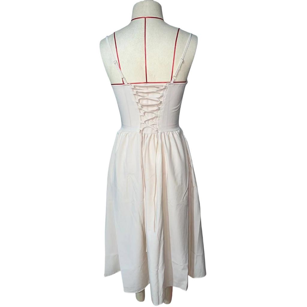 Summer Women's French Vintage Palace Style Dopamine Outfit Long Suspender Dress