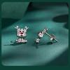 Yinziyun Reindeer Stud Earrings: Cute s925 Sterling Silver Deer Design - Perfect Christmas Gift for Women