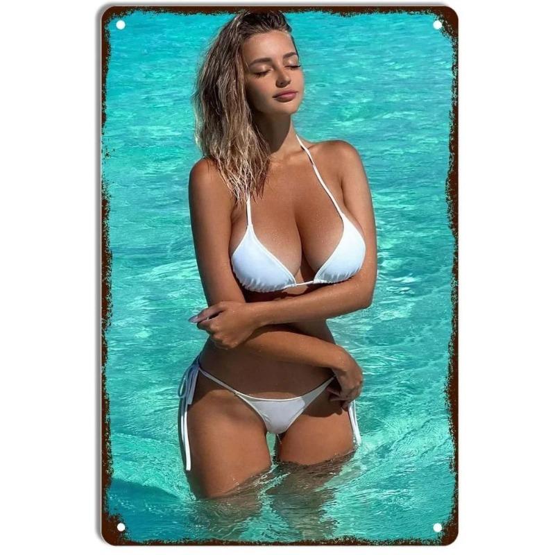 Металлическая табличка Pin-Up Girl 18+, Винтажное настенное искусство 20x30 см