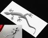 (EMY) 3D Sticker Car Emblem Silver Gecko Sticker 5.1 inches x 2.4 inches (130