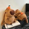Школьный рюкзак Capybara Plush Cartoon Fun Orange Capybara Doll, сумка на плечо, уродливая милая кукла, большой емкости, рюкзак для кукол, новый