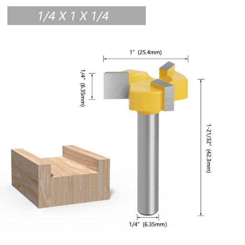 Фреза с прямым краем, долбежная фреза с Т-образным пазом, 6 мм, хвостовик 1/4, 8 мм, фреза для выравнивания деревянных плит, вольфрамовая фреза