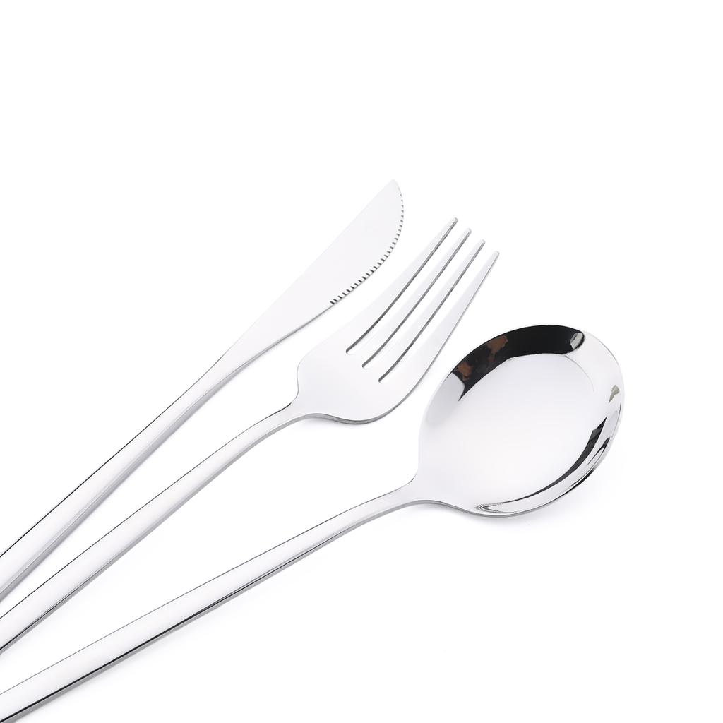 24 шт. серебряный набор столовых приборов, посуда из нержавеющей стали в западном стиле, обеденный нож, вилка, кофейная ложка, столовые приборы, кухонная посуда, столовое серебро