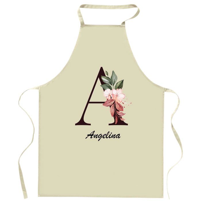 Tablier de cuisine - Angelina Lettre - Impression bretonne - Coton résistant - Liens ajustables