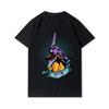 Plus Size Evangelion Printed Men T Shirts Round Neck Cotton Tops Summer Anime Casual Black Tees