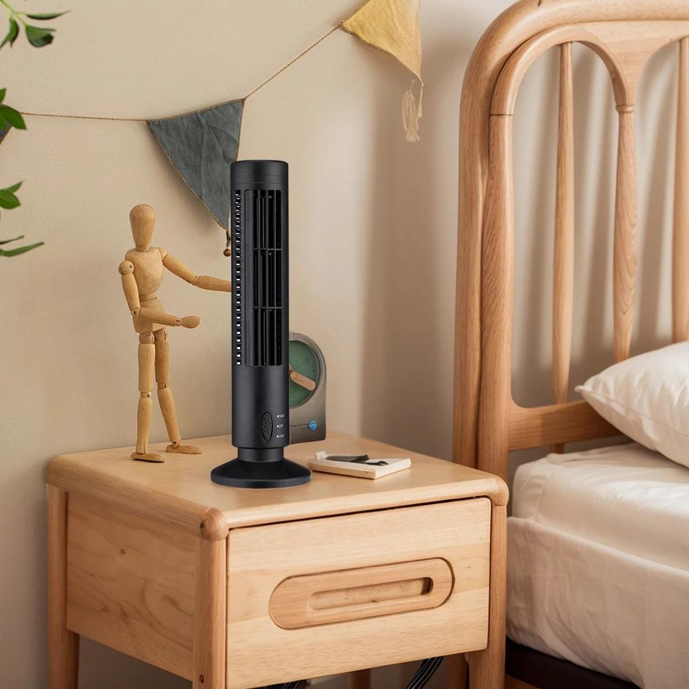 LED Tower Fan Bladeless Cooling Fan 2 Gear Speed No Leaf Air Conditioner Portable Stand Up Tower Fan for Living Room Bedroom