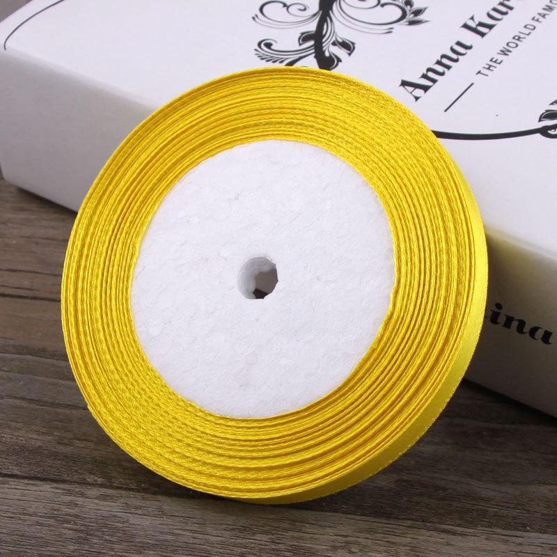 1cm Gold Satin Braided Ribbon, 10mm Silk Cloth Strip for Christmas Packaging and Gift Wrapping