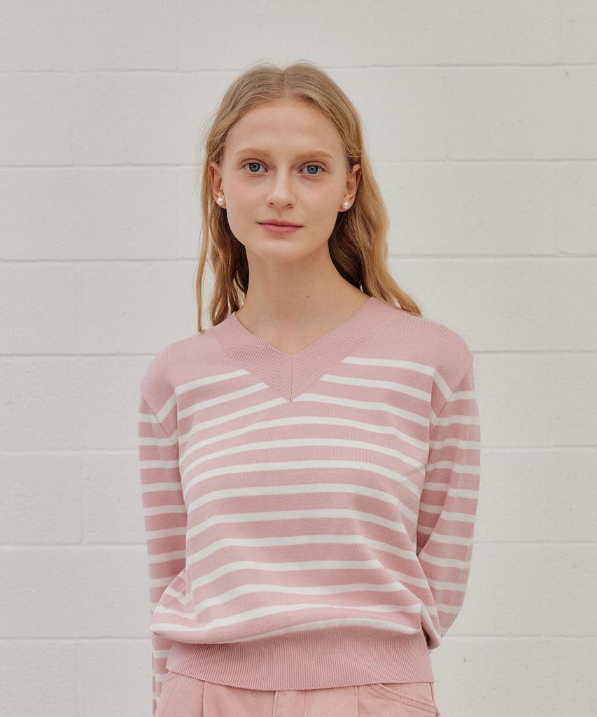 YUPPE Line Stripe Knit_Pink