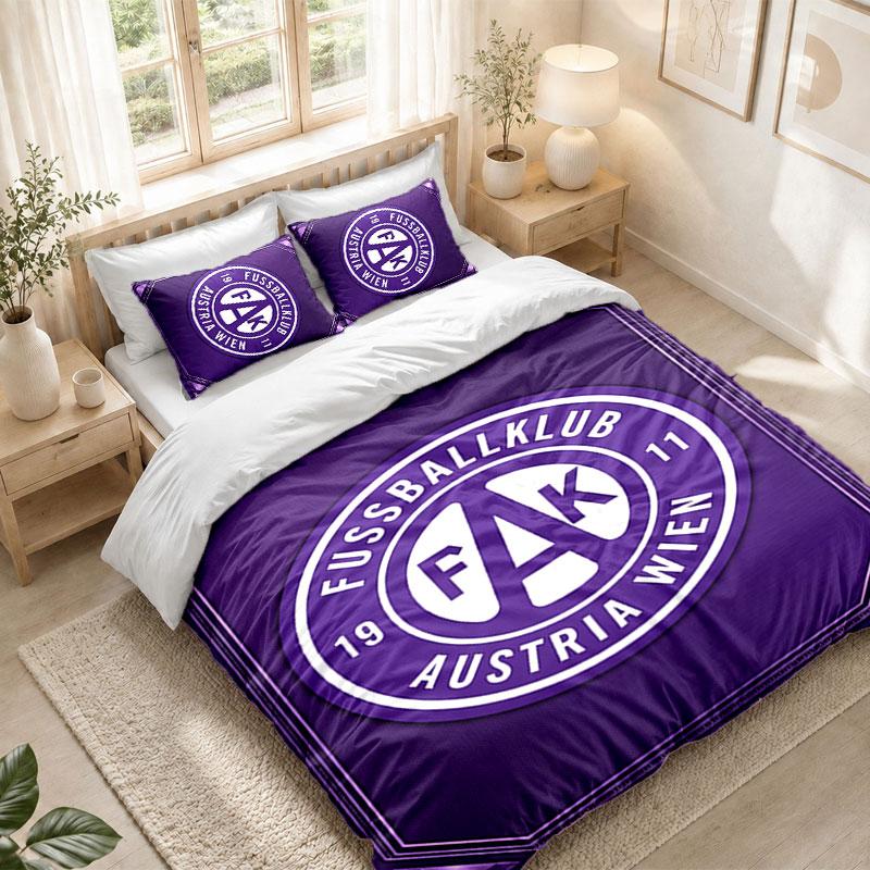 Bedding Set 1 Duvet Cover 2 Pillowcases Austria Wien FC Print Bedroom Home Decoration
