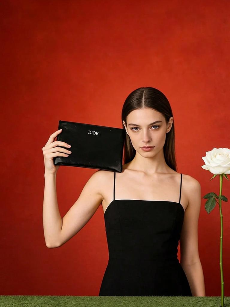 Dior Черная Кожаная Косметичка