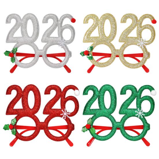 2026 New Year Eve Glasses Christmas Party Photo Props for Adults Kids