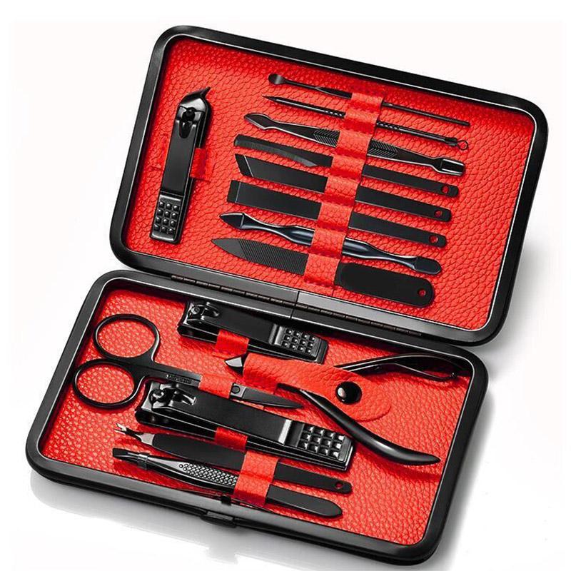 15 Pcs Stainless Steel Manicure Set Household Stainless Steel Manicure Kit Nail Clippers Cuticle Cleaning Pedicure Care Tools