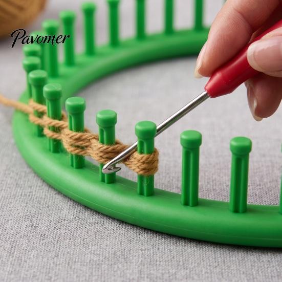 Beginners Weaving Tool Knitting Loom Set with Crochet Hook, Needle, Plastic Round Rectangular Yarn Kit, Beginner for DIY Hat Scarf Shawl Sweaters