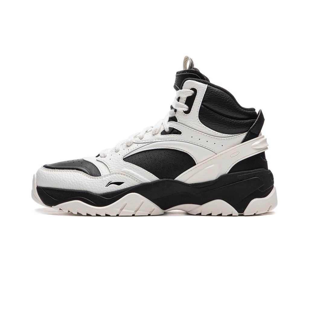 New LiNing Tianji 3.0 HI Anti Slip Wear Resistant Mid Top Skateboard Shoes Men's White Black AGCU433-3