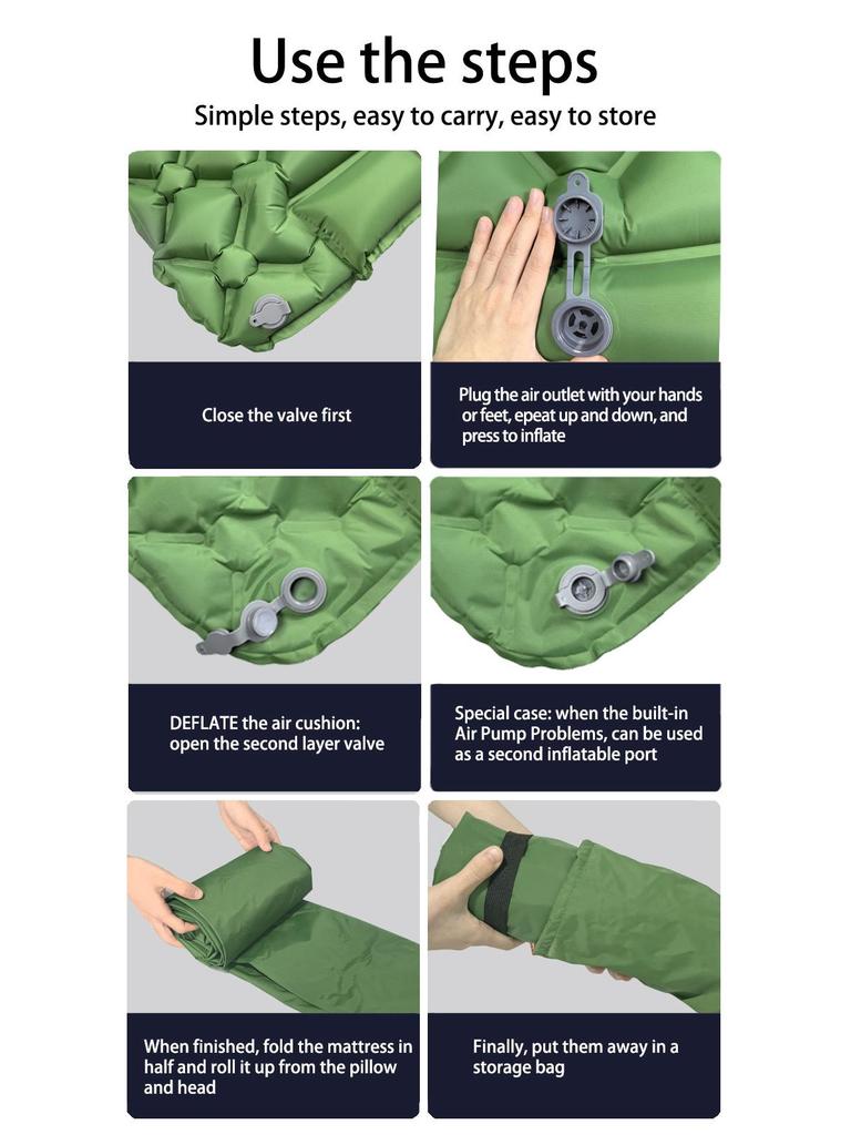 LT-04 Ultra-Light Inflatable Diamond TPU Camping Pad - Portable, Moisture-Proof Tent Sleeping Mat