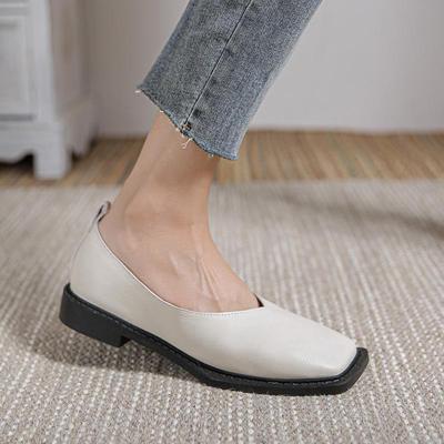 Новые женские французские ретро-лоферы из кожи: Туфли большого размера, классического дизайна, на плоской подошве, на низком каблуке.