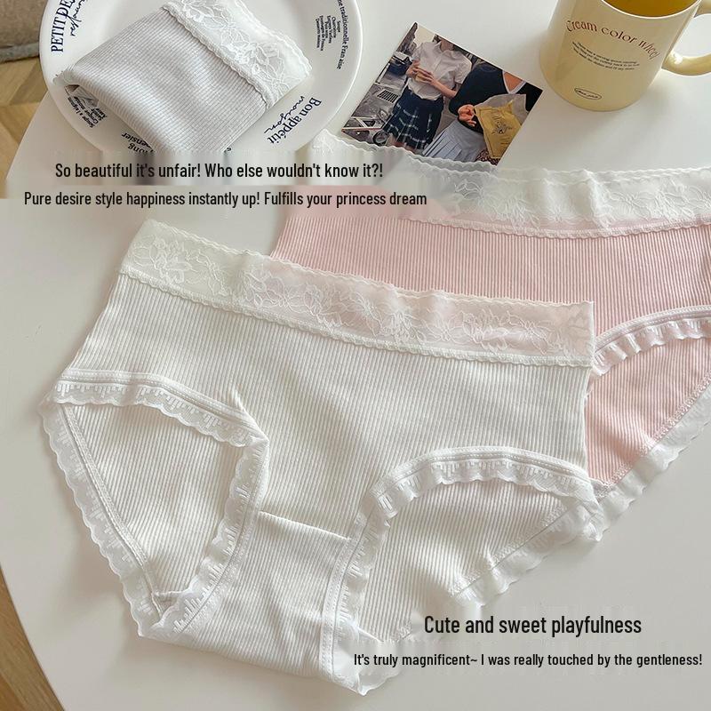 Summer Quick-Drying Antibacterial Cotton Women's Mid-Waist Briefs – Korean & Japanese Style, Comfortable & Breathable.