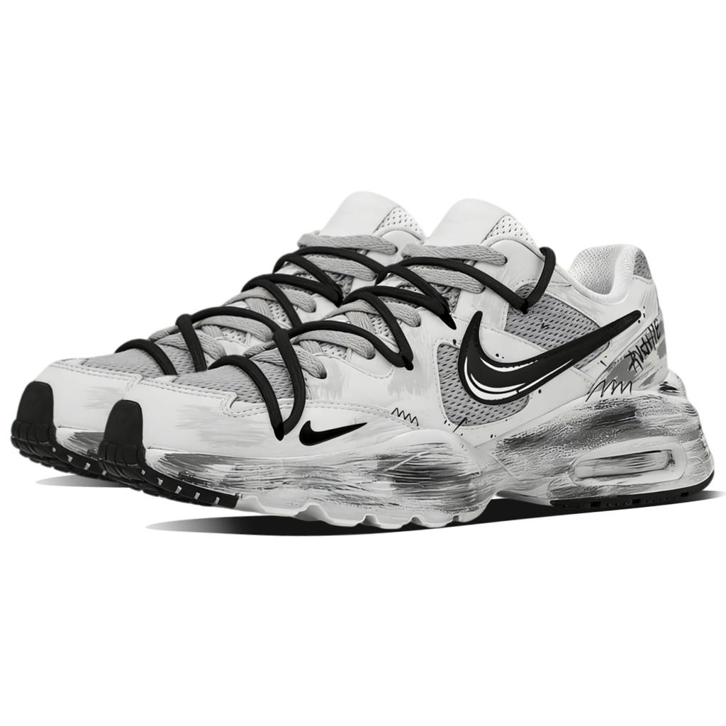 Nike Air Max Fusion Кожа, Сетка Увеличивающие высоту Нескользящие Низкие Кроссовки для бега Унисекс Черный Белый CJ1670-102(Команда901-)