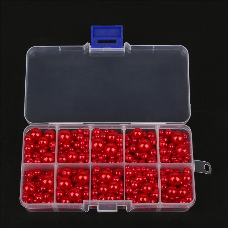 350pcs AAA Mixed Size 4-10mm Round Beads ABS Pearls Loose Beads For Jewelry Making