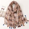 Luxury Design Print Warm Shawl Popular 180X90cm Lrage Scarf Women Fashion Cotton And Linen Scarves The Four Seasons New Bandanna