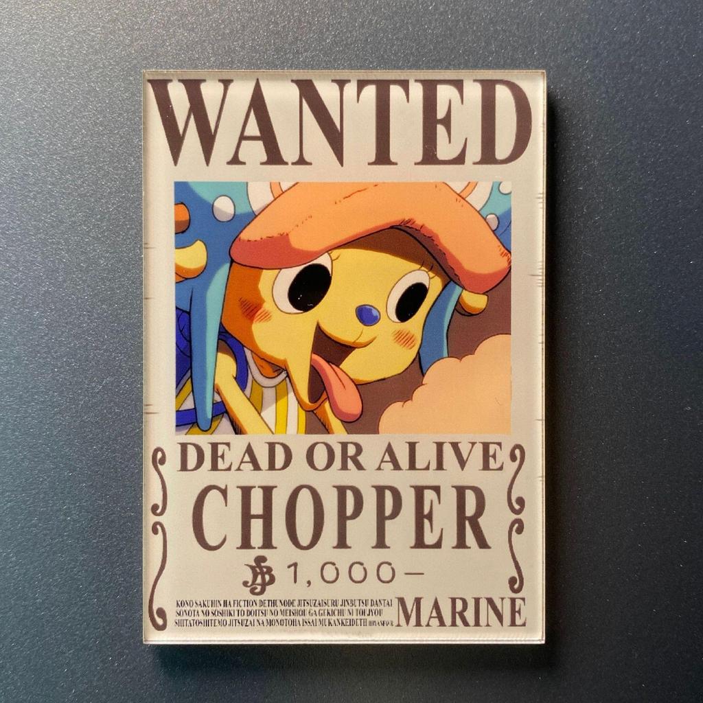 Creative One Piece Wanted Poster Magnet - Anime Cartoon Fridge Decor & Message Sticker