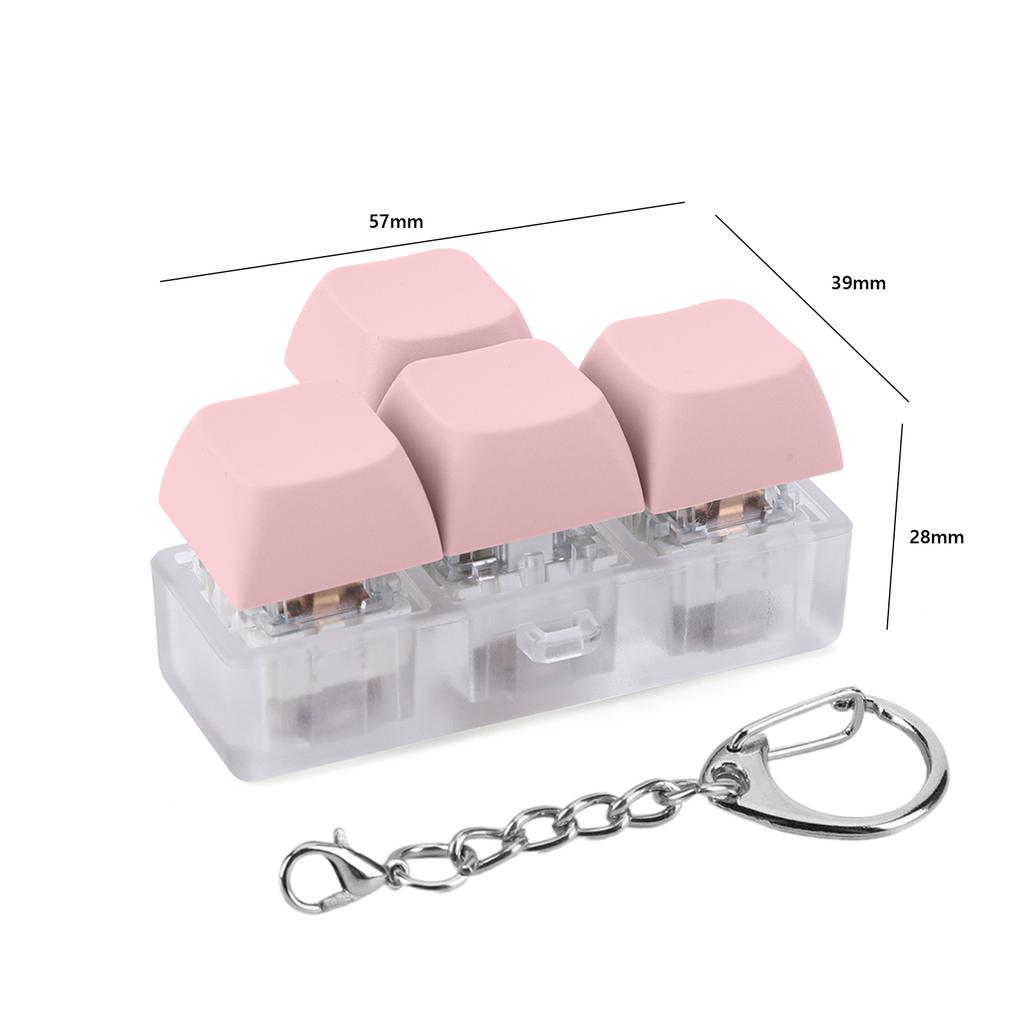 Брелок-клавиатура Fidget с 4 клавишами и светодиодной подсветкой(Розовый А-стиль)
