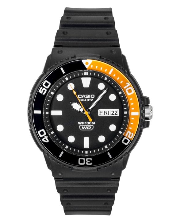 Casio Аналоговые часы для мужчин MRW-230H-1E4V, кварцевые, с черным циферблатом и ремешком из смолы, водонепроницаемость 100 м
