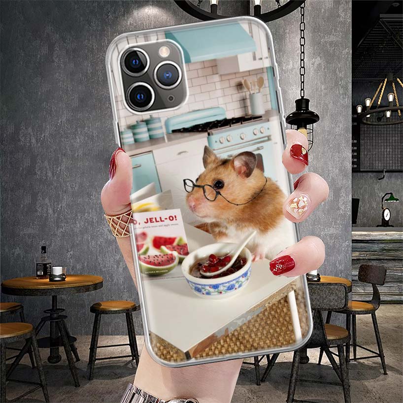 Cute Lovely Pet Hamster Soft Phone Case For IPhone 11 17 Air 16E 16 Pro Max 15 + 14 Plus 13 Mini 12 Apple 7 SE 8 Fundas Coque 11
