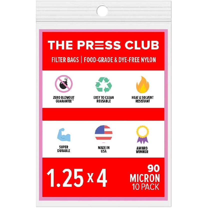 120 Micron | Premium Nylon Tea Filter Bags | 1.25" x 4" | 10 Pack