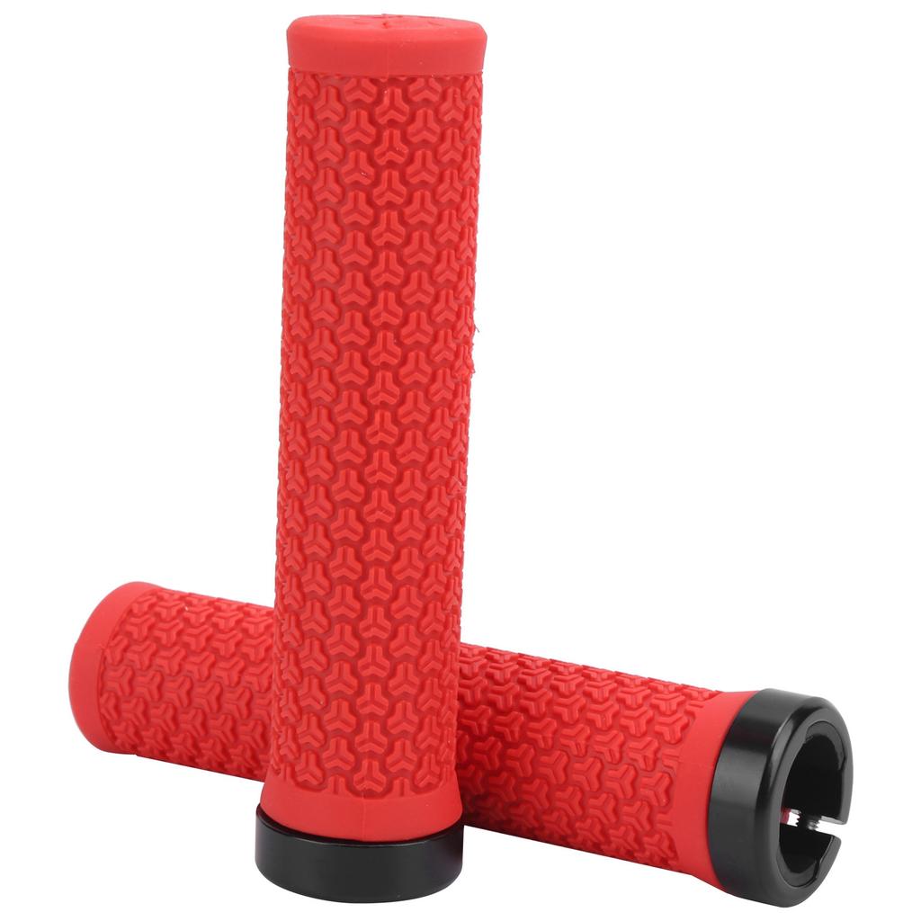 Mountain Bike Handlebar Single Locking Grips Shock Absorbing Rubber Grips