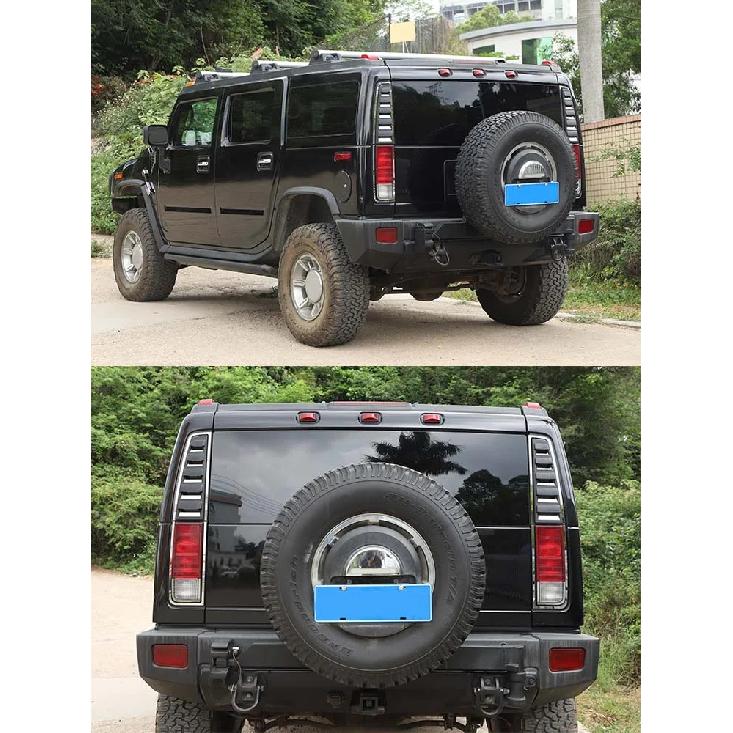 For Hummer H2 2003-2009 Stainless Steel Silver Car Tail Light Lamp Trim Bezel Cover Trim Sticker Car Accessories