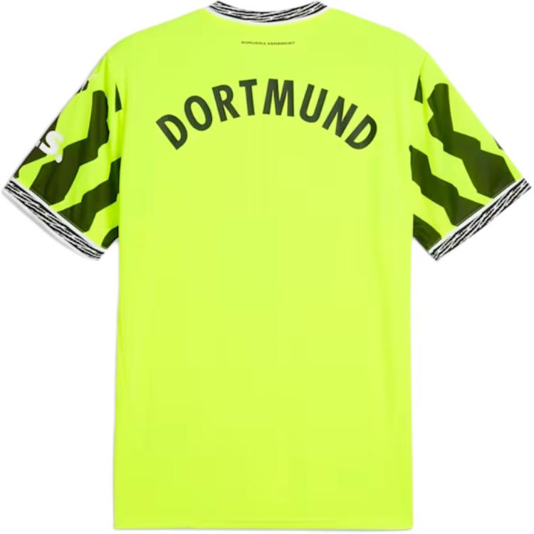 Puma Боруссия Дортмунд Bvb SS25 Простой Пуловер Удобная Короткая Рукава Футбольная Рубашка Мужские Топы Желтый Черный 775350-04