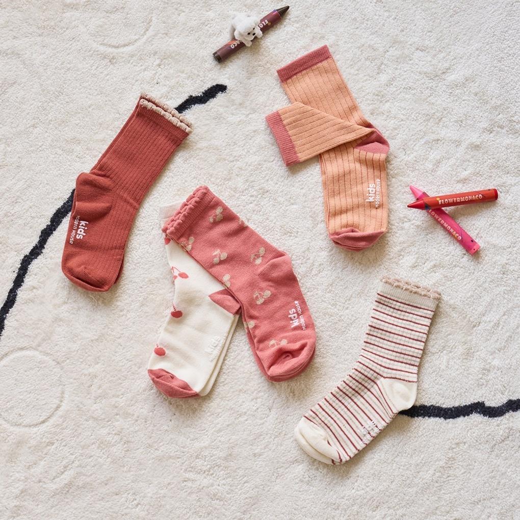 Monday to Friday Socks 5P SET 4-7Y Glitter Cherry Dot_CZ8125066