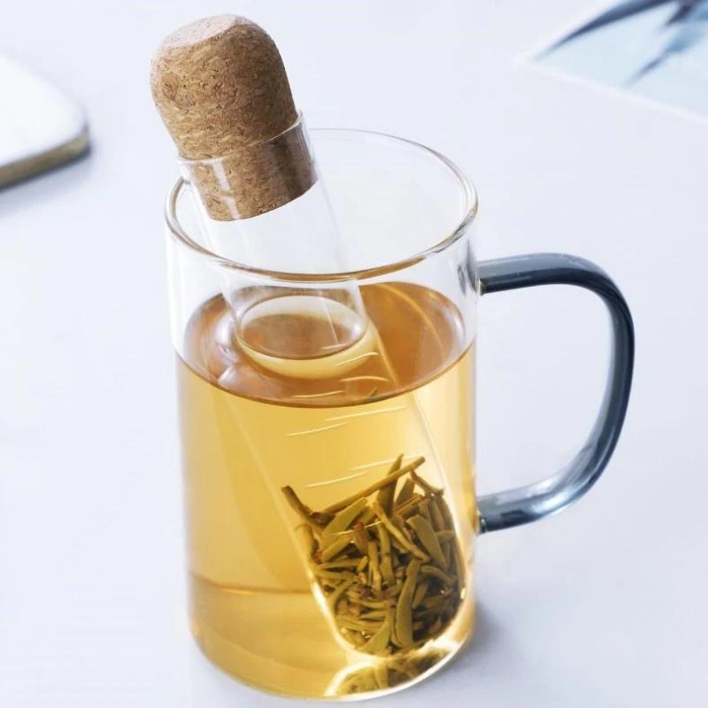 Пробирка из боросиликатного стекла, заварник для чая, стеклянное дизайнерское ситечко для кружки, необычный фильтр, новые принадлежности для травяного чая пуэр, аксессуары