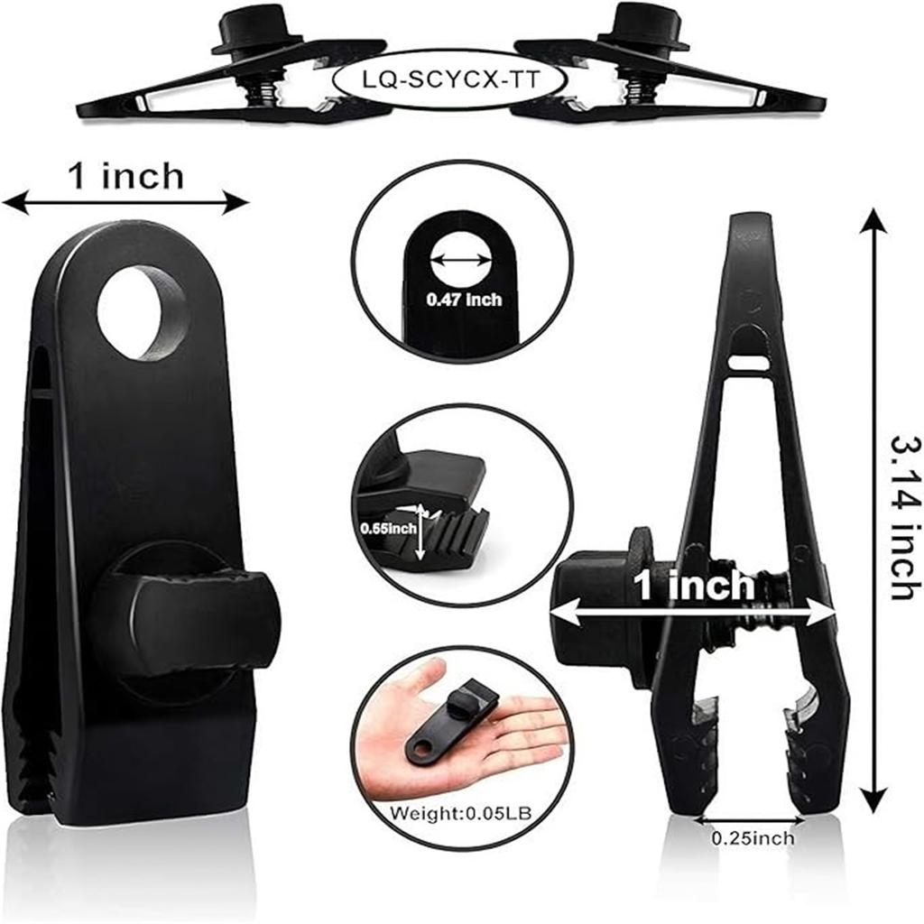 Tent Clip Clamp Adjustable Canopy Clamp Ball Fastener for Outdoor Tent Sunshade Awning Secure Attachment Accessory