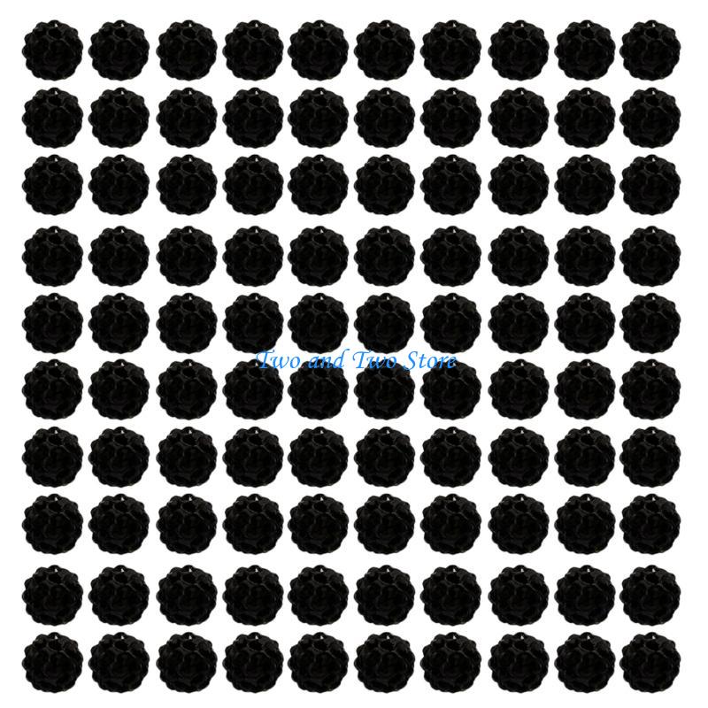 HX6F 100pcs 10mm Disco Ball Clay Beads Round Diamond Clay Bead Jewelry Craft Supplies
