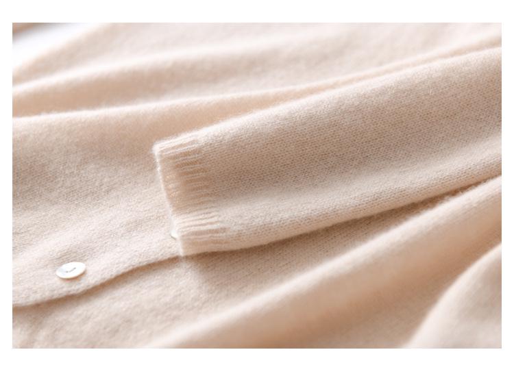 Женский однобортный кардиган Весна/Осень 2025 - Тонкий вязаный свитер с низкой круглой горловиной