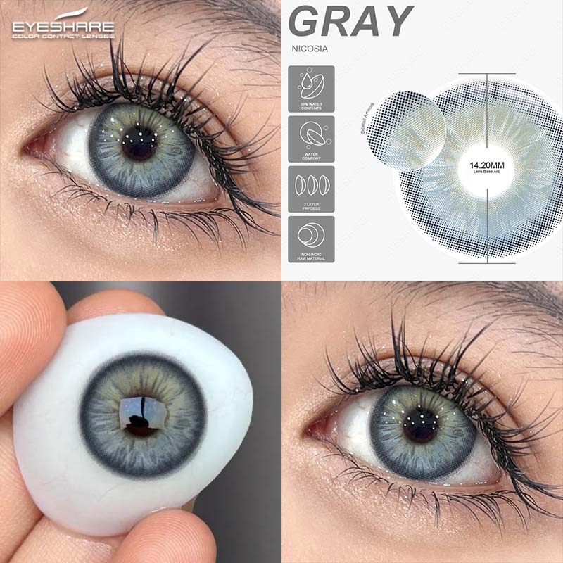 Eyeshare Цветные контактные линзы 1 пара коричневые натуральные линзы для очков фиолетовые модные контактные линзы синие линзы зеленые годовые контактные линзы