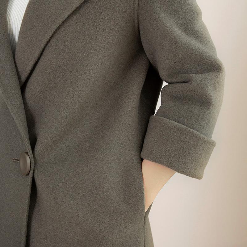 Женское пальто 100% шерсть TIDENOVEL Осеннее шерстяное пальто ручной работы Длинное пальто-бушлат Зимнее теплое кашемировое длинное пальто Пальто